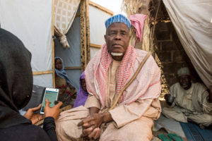 Families displaced by Boko Haram violence in Maiduguri, Northeast Nigeria. Implementation of a digital ID system requires informed consent from participants. Photo credit: USAID.
